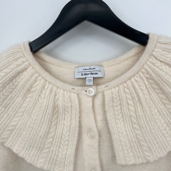 & OTHER STORIES Statement Alpaca/wool BlendCollar Knit Cardigan Size M - Picture 4 of 9